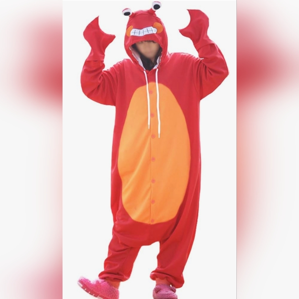 New Unisex Red Crab Onesie Cosplay Costume